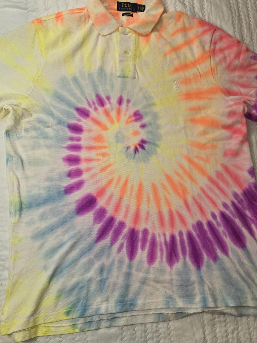 Polo Ralph Lauren Classic Fit Tie-Dye Mesh Polo Shirt